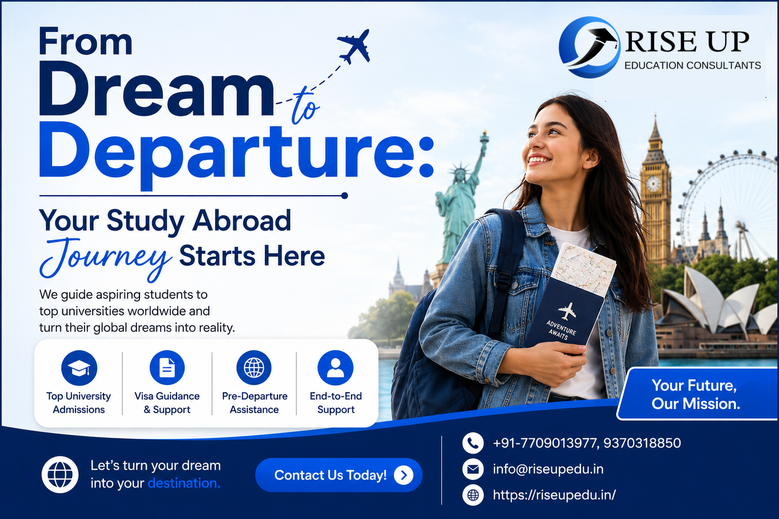 From Dream to Departure: Your Study Abroad Journey Starts Here | Riseup Education Consultant
