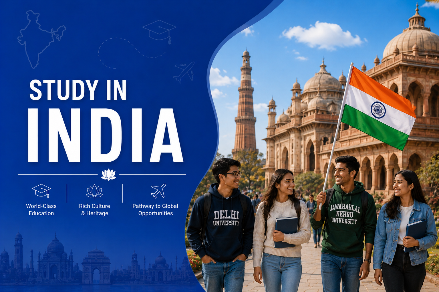 Study in India for International Students with RiseUp Education